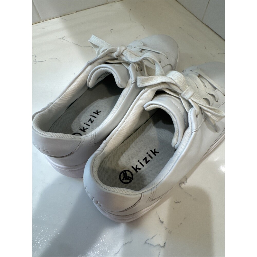 Kizik Vegas White Leather Platform Shoes Lace Up Sneakers Mens 6.5 / Womens 8 W - Picture 9 of 13